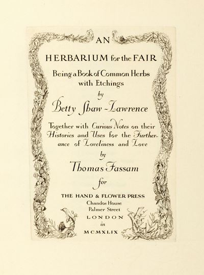 An Herbarium For The Fair, Being a Book Of Common Herbs