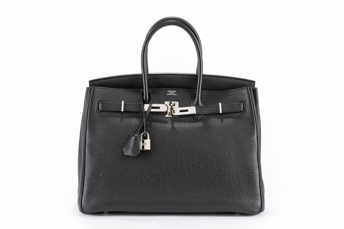 Hermès - Borsa Birkin 35 cm, pelle taurillion clemence color nero, 2011