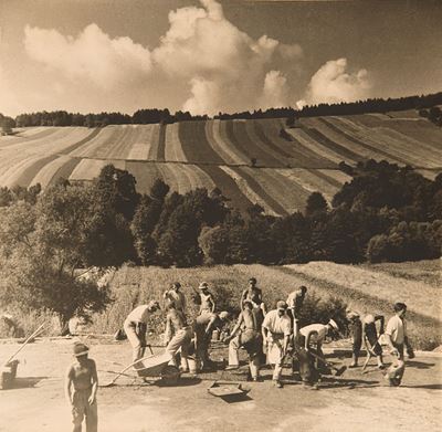 Paesaggio, stampa vintage alla gelatina ai sali d'argento