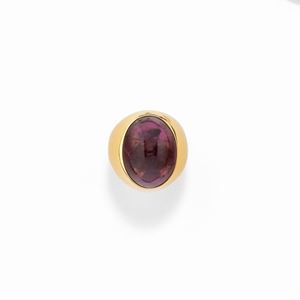 A 18K yellow gold and tourmaline ring, Pomellato, with box