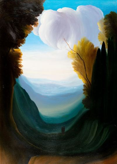 Paesaggio, olio su tela