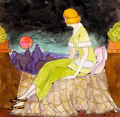Figura (china e acquarello su cartoncino)