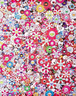 Murakami Takashi - Skulls & Flowers red
