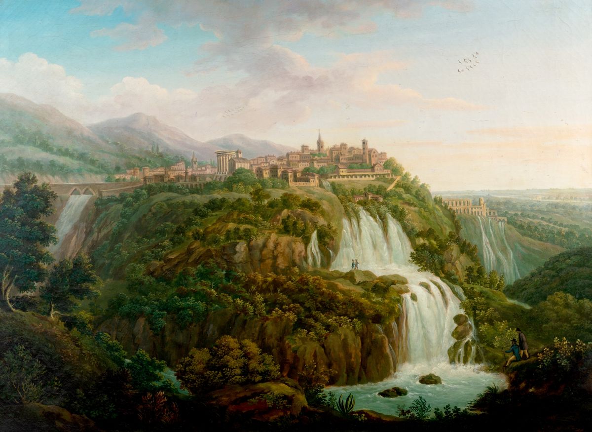 Scuola Italiana del XIX Secolo - Tivoli, Veduta con le Cascate