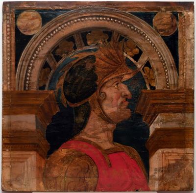Autore sconosciuto, Ritratto dell'imperatore Dario III, olio su tavola
