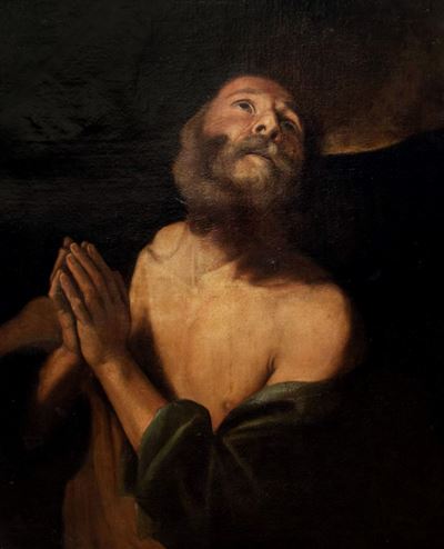 Andrea Malinconico, San Pietro penitente, olio su tela
