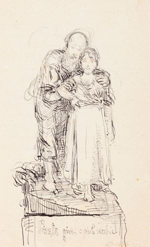 Study of two figures ("Pianti giovini e pianta vecchia"