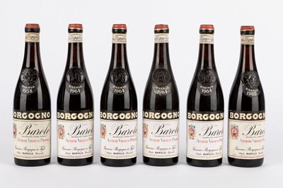 Barolo Borgogno Riserva, 1958-1965, confezione di 6 bottiglie