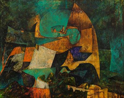 La campagna è attraente, olio su tela, 130x163 cm, 1969