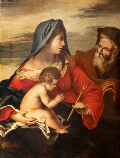 Sacra Famiglia, olio su tela