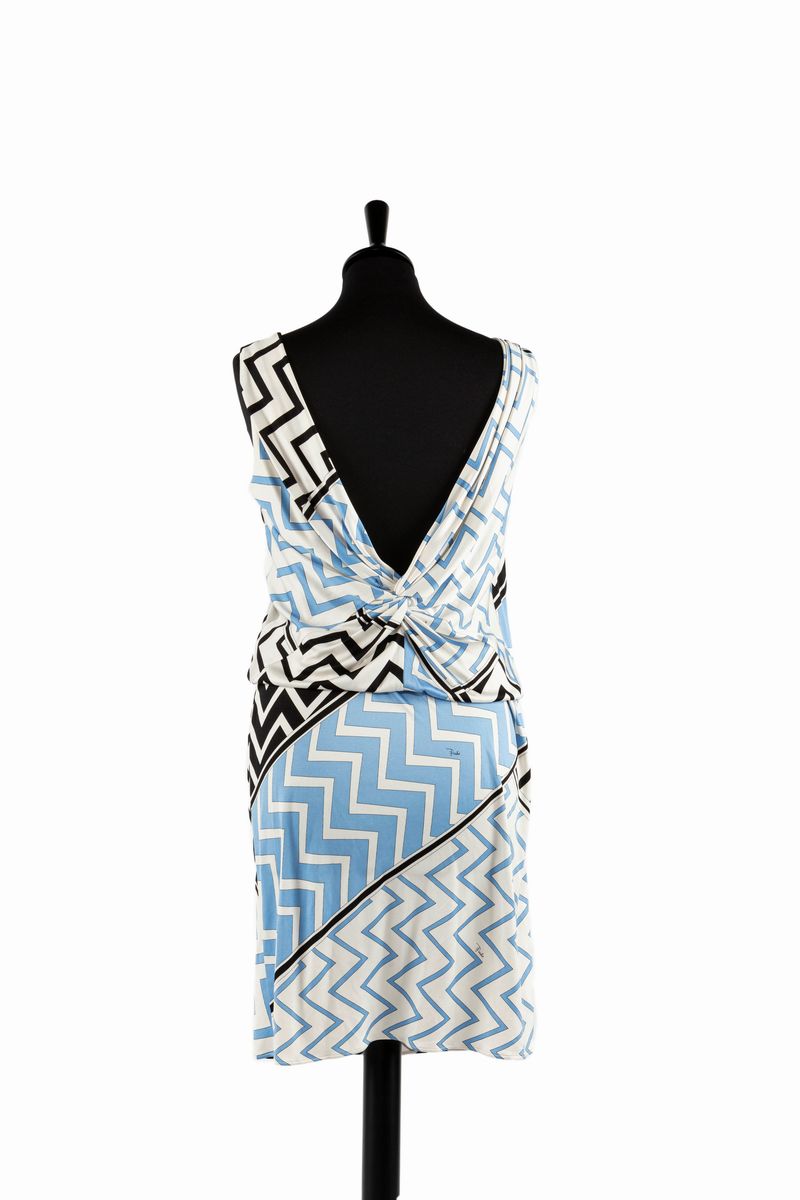 Emilio Pucci - Vestito smanicato in jersey di seta stampato