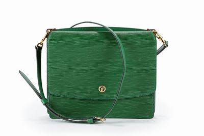 Borsa in cuir épi verde smeraldo con tracolla staccabile
