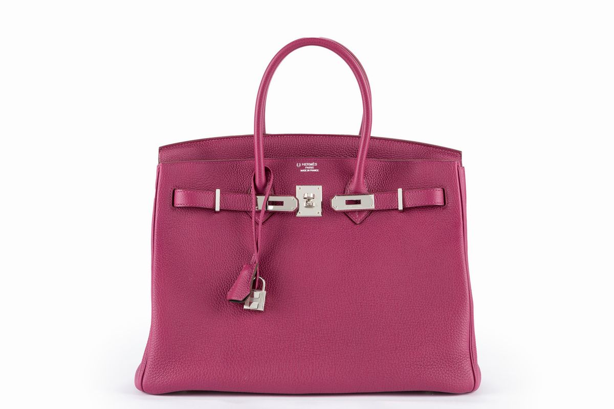 Hermès - Borsa Birkin 35 cm "Horse shoe", pelle togo ciclamino, 2013