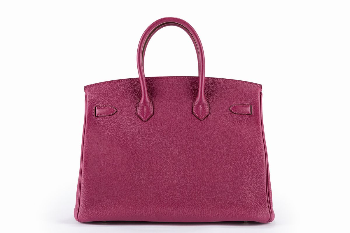 Hermès - Borsa Birkin 35 cm "Horse shoe", pelle togo ciclamino, 2013