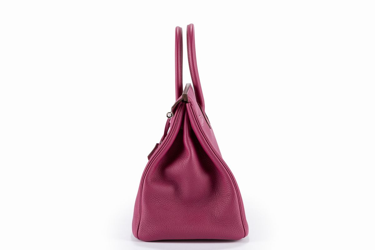 Hermès - Borsa Birkin 35 cm "Horse shoe", pelle togo ciclamino, 2013