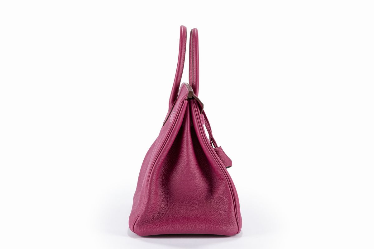 Hermès - Borsa Birkin 35 cm "Horse shoe", pelle togo ciclamino, 2013