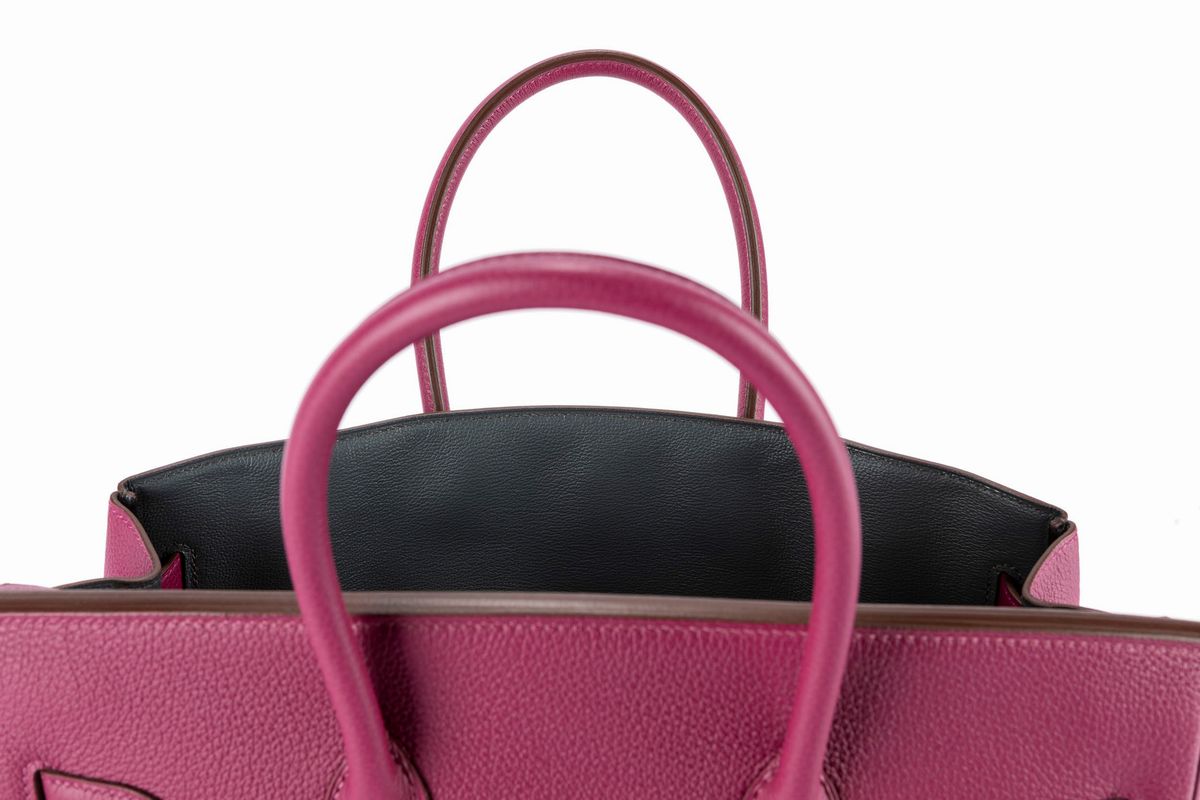 Hermès - Borsa Birkin 35 cm "Horse shoe", pelle togo ciclamino, 2013