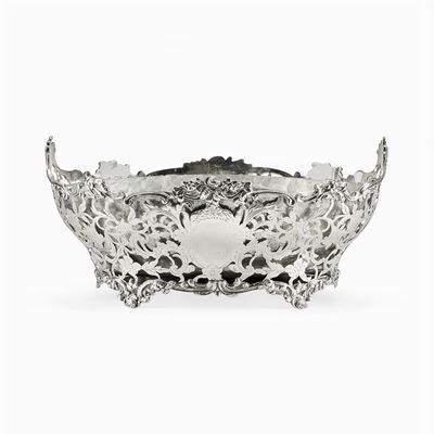 Cesto Traforato in Argento, Londra, 1896