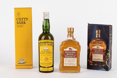 Cutty Sark, Whisky e Highland Queen 'Grand 15', 15 YO, in confezione originale (2 bts)