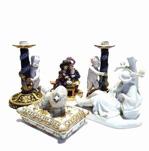  - Lot consisting of five porcelain sculptures