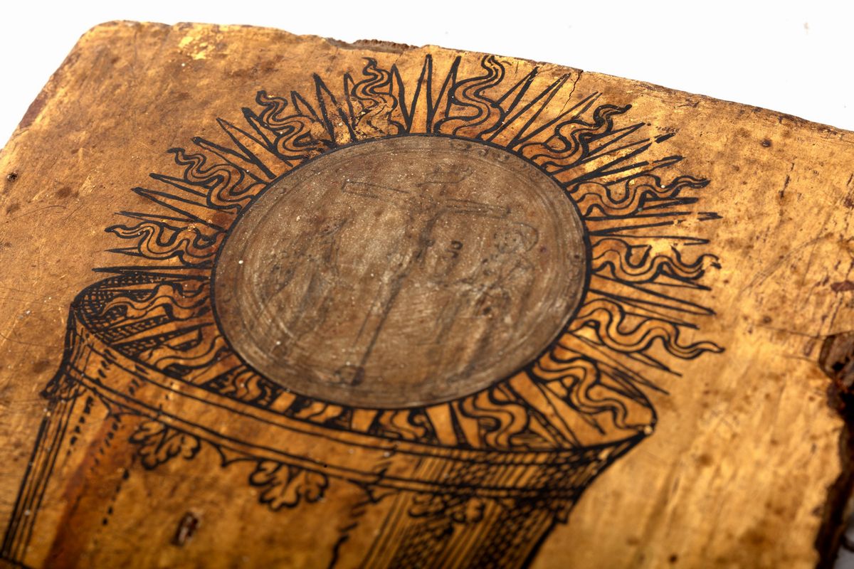 Oggetti liturgici, chiavi di San Pietro in legno dorato e sportello di tabernacolo, XVIII secolo