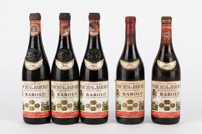 Marchesi di Barolo, Vini del 1964 (3 bottiglie), 1970 (1 bottiglia), 1973 (1 bottiglia)