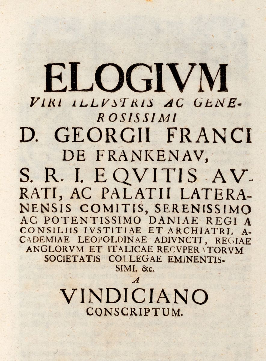 Georg Franck Von Franckenau - De Palingenesia Sive Resucitatione Artificiali Plantarum, Hominum, ...