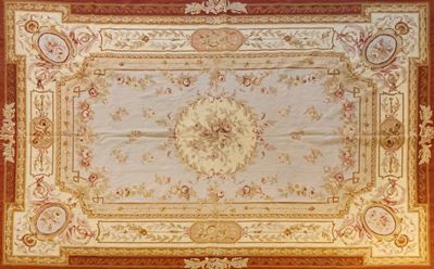 Tappeto Aubusson, in lana, decorazione floreale, secolo XX