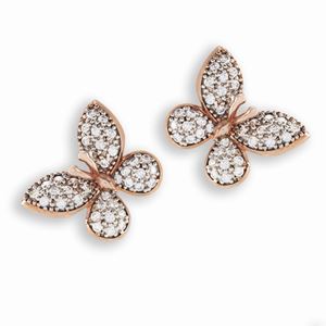 A sterling silver and zirconia earrings