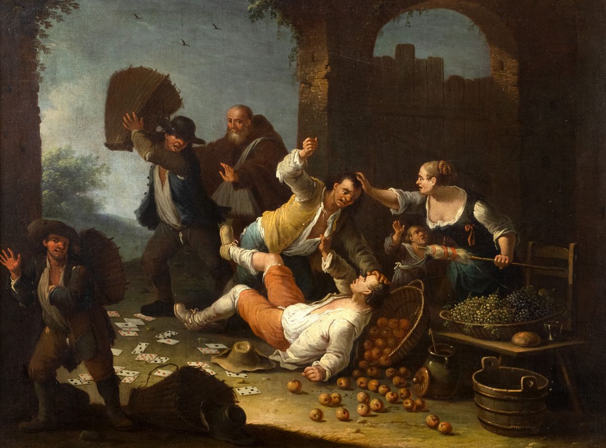 Pietro Domenico Olivero - Due scene campestri, olio su tela