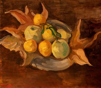 Autunnale, olio su tavola
