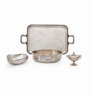 Four silver objects, Italy 20th Century