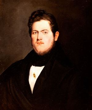 Scuola italiana, secolo XIX - Half-length portrait of a gentleman