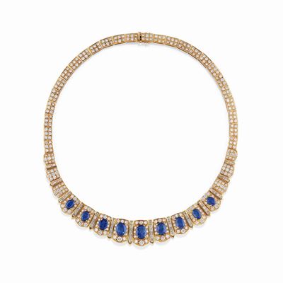 Collana con Zaffiri e Diamanti
