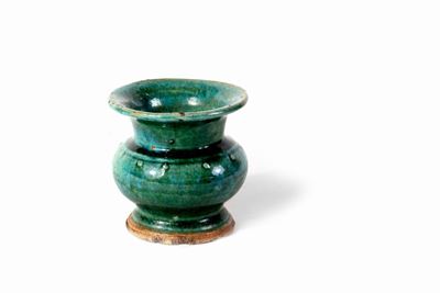 Vaso in ceramica verde, Cina, XIX secolo