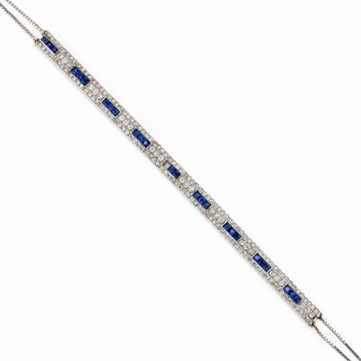 Collier De Chaine con Zaffiri e Diamanti, 1925 Circa
