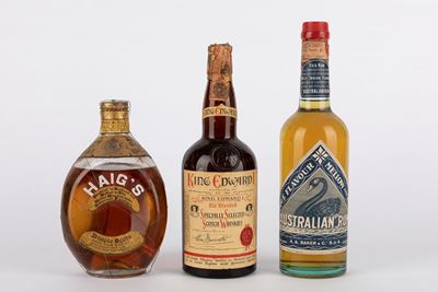 Selezione di Whisky e Rum Vintage: Haig's Dimple Scots Whisky e King Edward I Old Blended Whisky