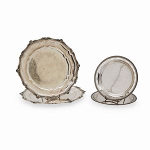 Four silver plates, Miracoli, Italy 20th Century