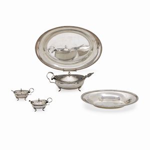 Five silver objects, Miracoli, Italy 20th Century