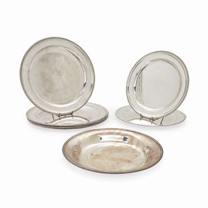 A lot of eight silver plates, Miracoli, Italy 20th Century