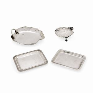 A lot of four silver objects, Italy, 20th century 