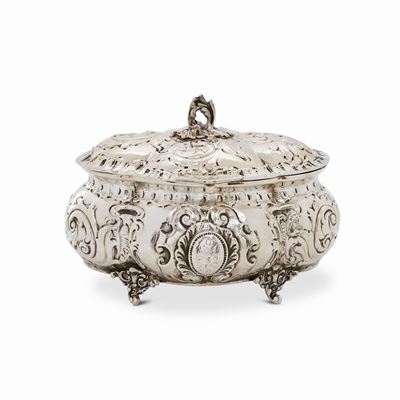 Scatola porta gioie in argento, Italia, XX secolo