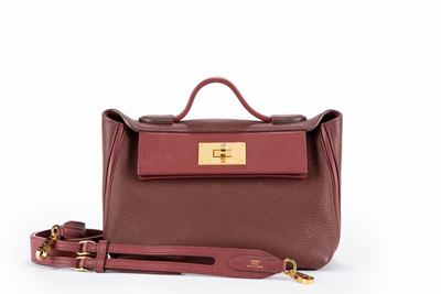 Borsa 24/24, in pelle taurillon Clemence con dettagli in metallo dorato