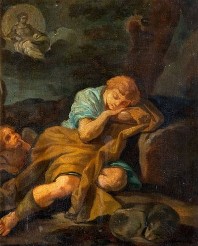 Autore sconosciuto, Diana e Endimione, olio su lavagna