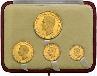 Gran Bretagna, Giorgio VI, Serie di 4 Valori in Oro (1937)