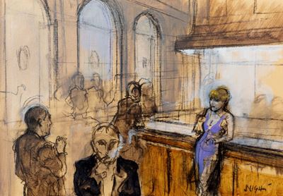 Interno di bar, tempera e grafite su carta applicata su tela