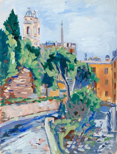 Trinità dei Monti, tempera su carta