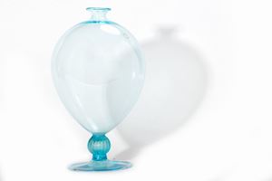 Veronese vase in aquamarine glass, Venini