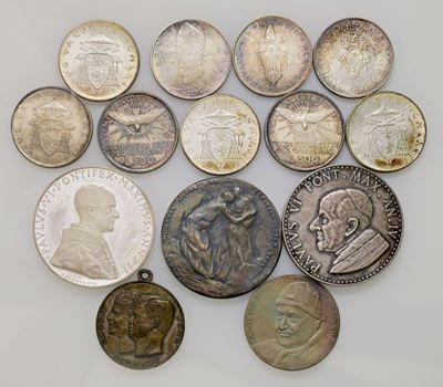 Vaticano, Lotto di 5 Medaglie e 32 Monete da 500 Lire