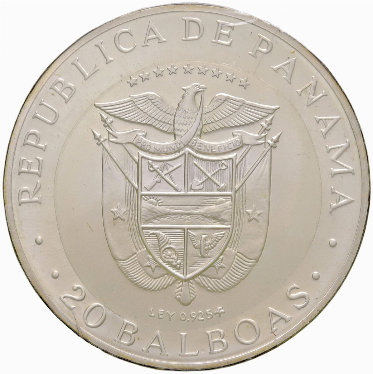 Monete di Panama, Repubblica 20 Balboa, 1973, argento 925/1.000